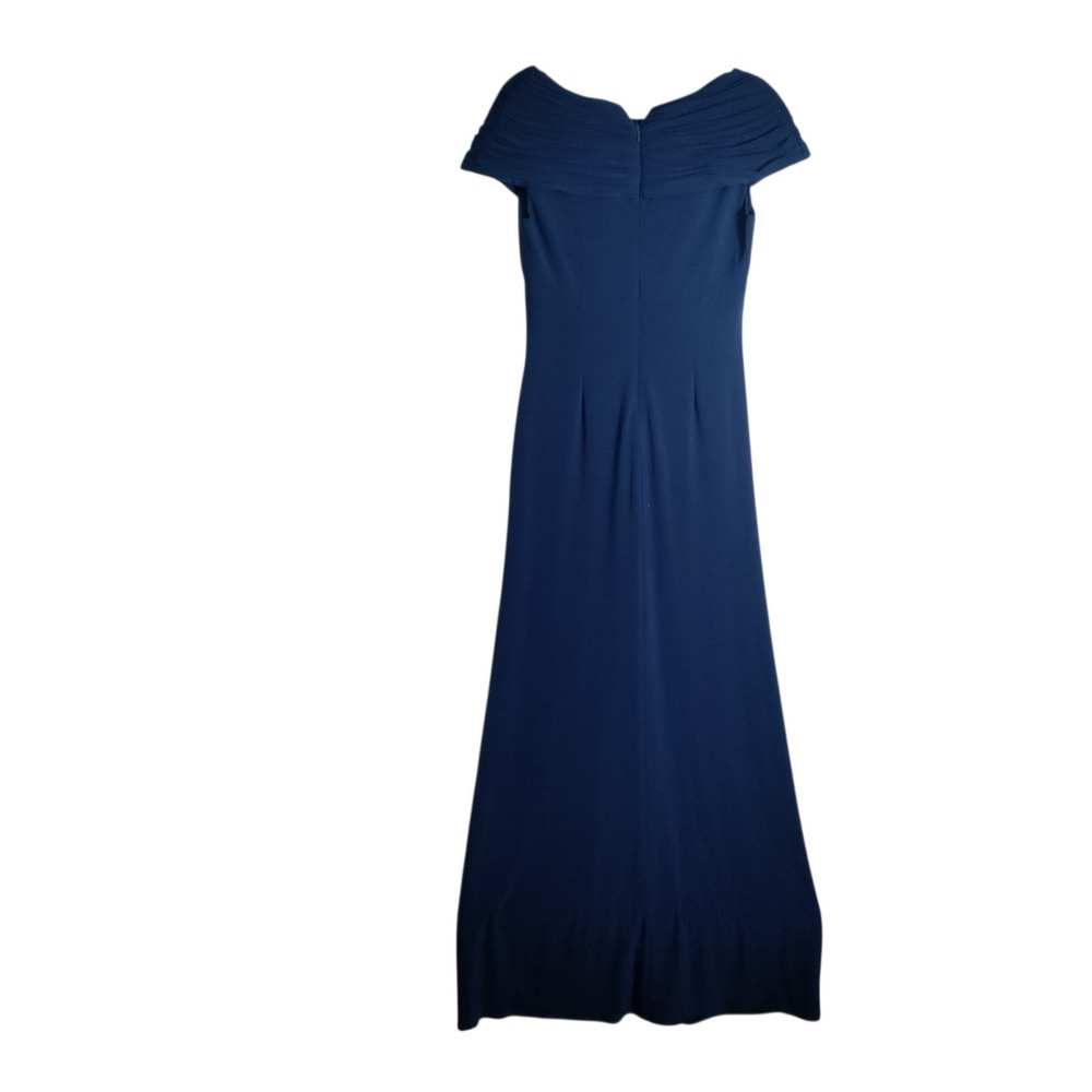 Vince Camuto Navy Blue Off the Shoulder Ruched Gown VC9M9582 Womens 6